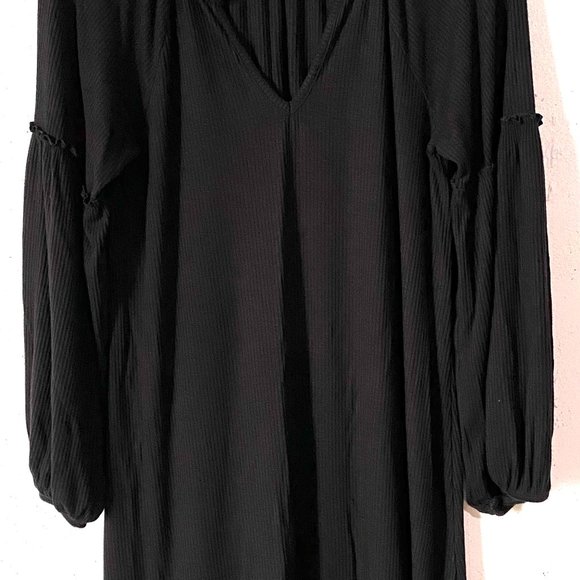 Maurices, EUC, Black, Boho, Puffy Sleeve, Long Sleeve, Short Maxi, Dress, Size M - Picture 6 of 13